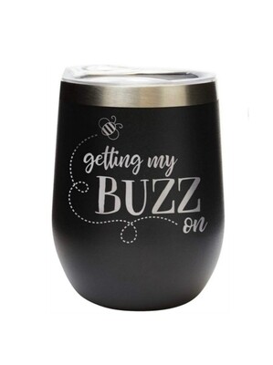 Carson 12oz Stainless Steel Wine Tumbler - Getting My Buzz On