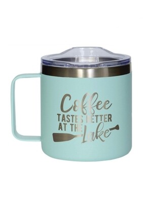 Carson 21oz Stainless Steel Coffee Tumbler - Coffee Tastes Better At The Lake