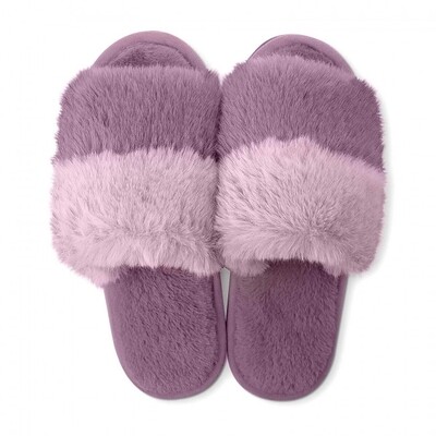 Hello Mello Cotton Candy Puff Slippers | Purple