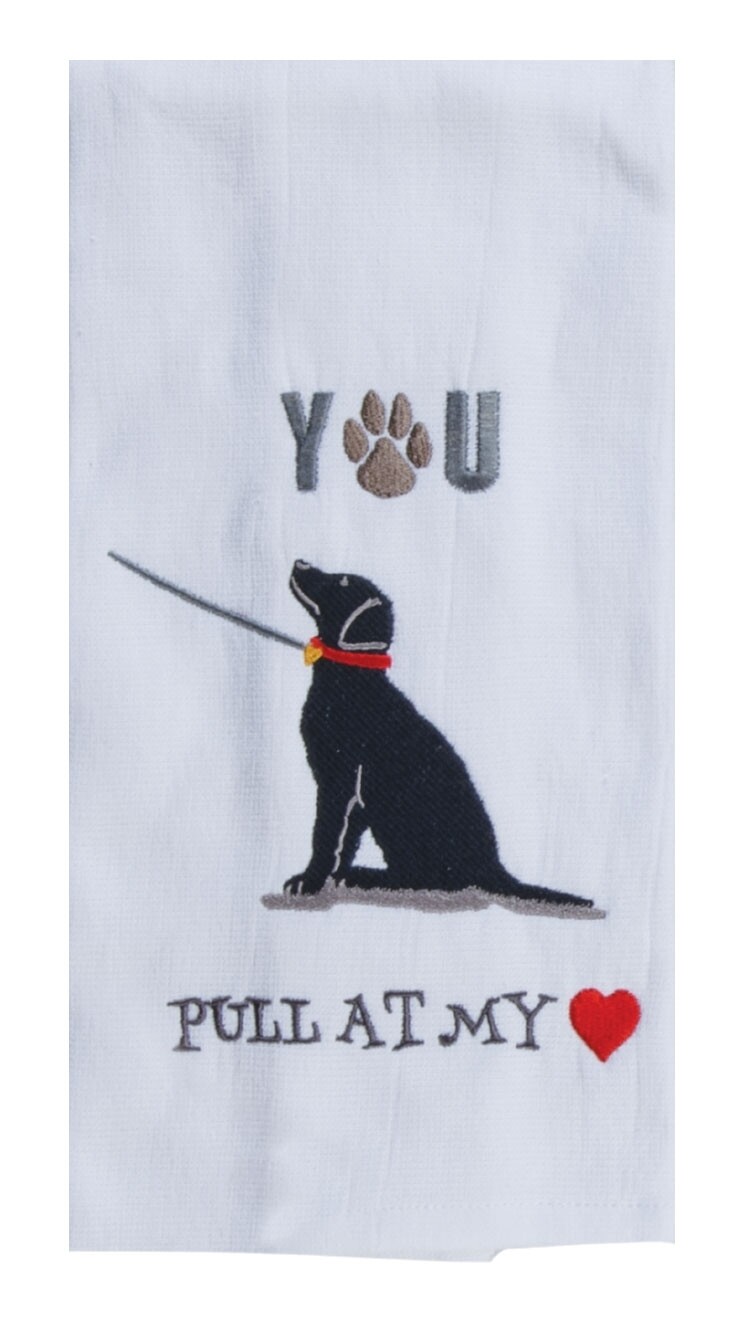 Kay Dee Designs Embroidered Terry Towel | Dog - Pull At My Heart