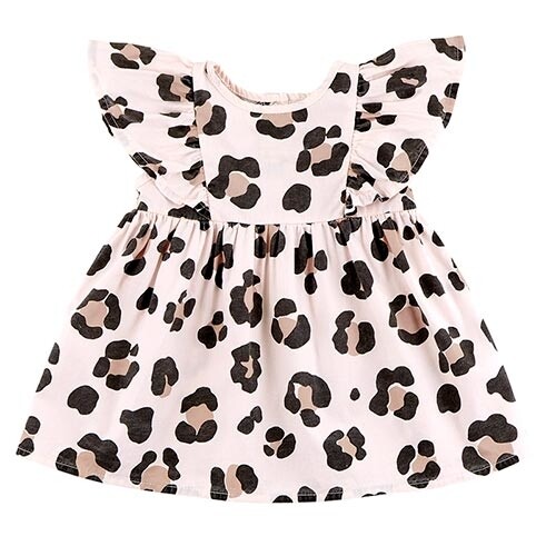 Stephan Baby | Flutter Sleeve Dress - Cheetah (3-6 month)