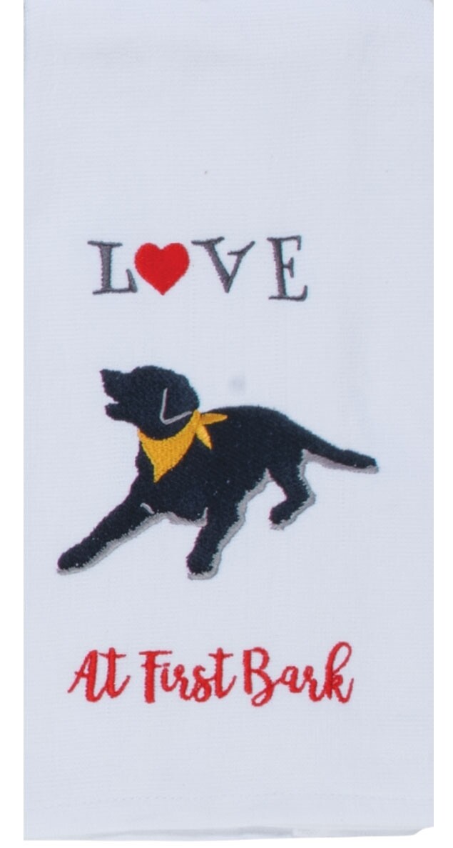 Kay Dee Designs Embroidered Terry Towel | Dog - Love At First Bark