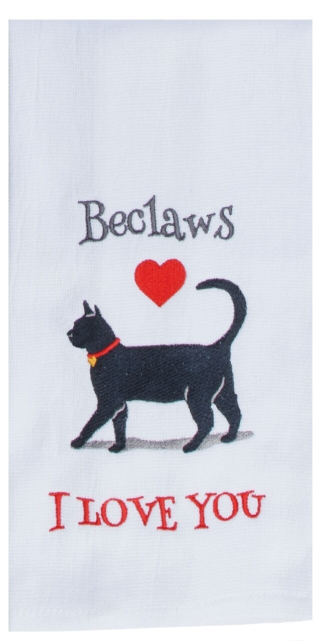 Kay Dee Designs Embroidered Terry Towel | Cat - Beclaws I Love You 