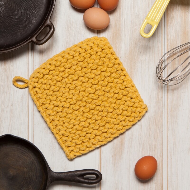 Danica Heirloom Knit Potholder | Ochre
