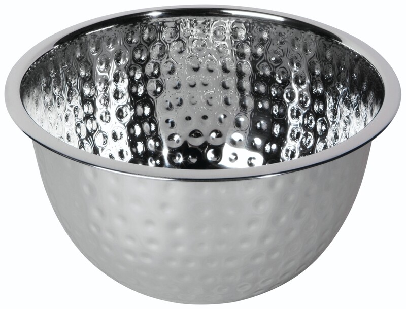 Danica Heirloom Medium Hammered Steel Mixing Bowl | Silver