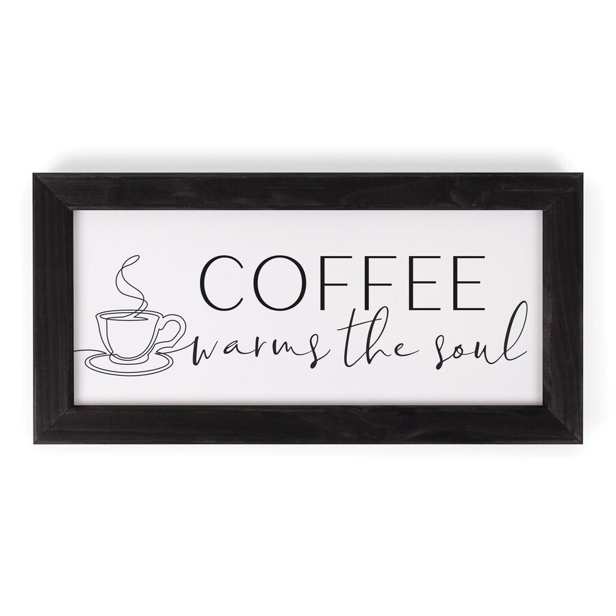 P.G. Dunn Framed Sign - Coffee Warms The Soul