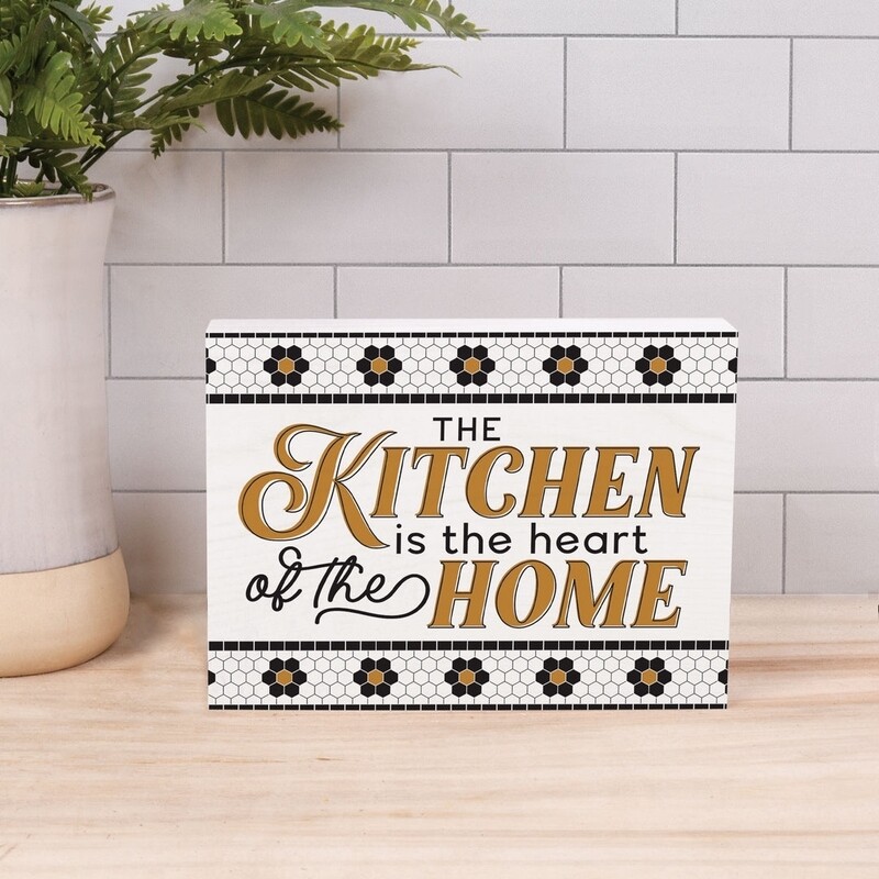 P.G. Dunn Block Sign - The Kitchen Is The Heart Of The Home