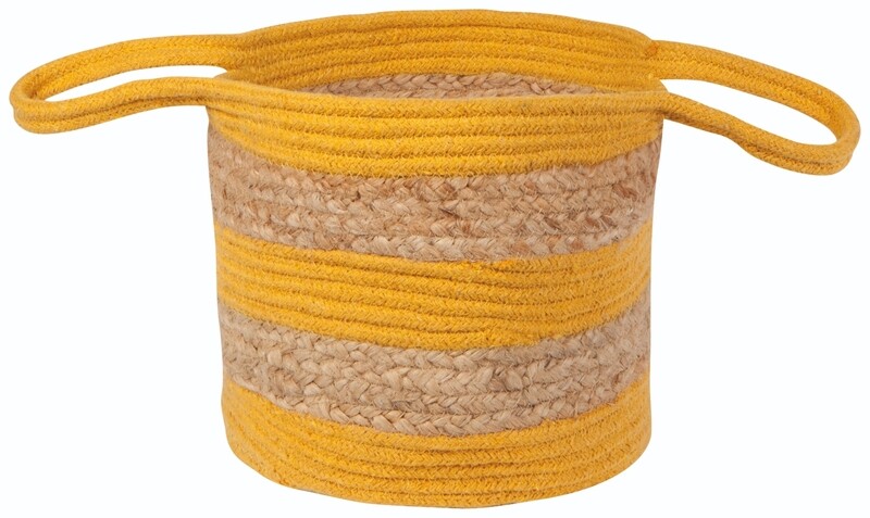 Danica Heirloom Small Jute/Cotton Basket | Ochre 