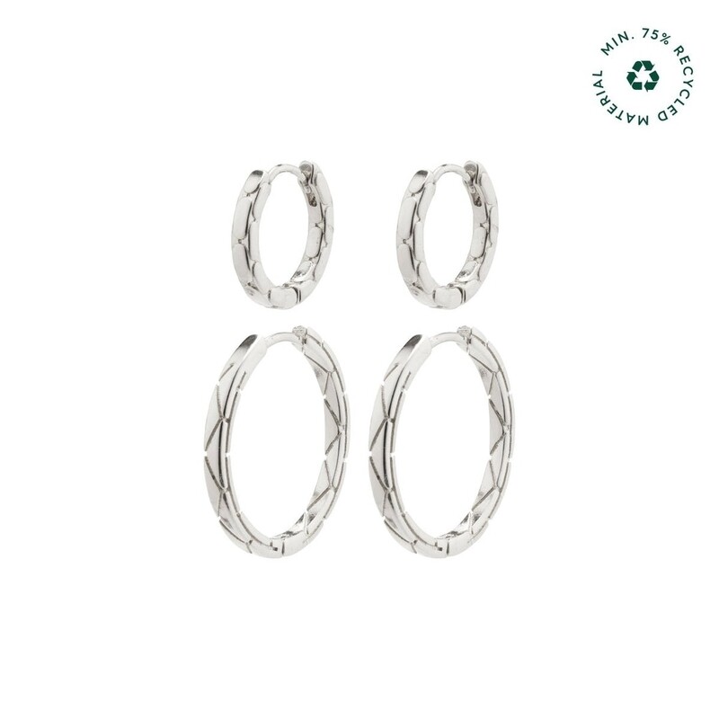 Pilgrim Silver Blossom Recycled 2-in-1 Hoop Set