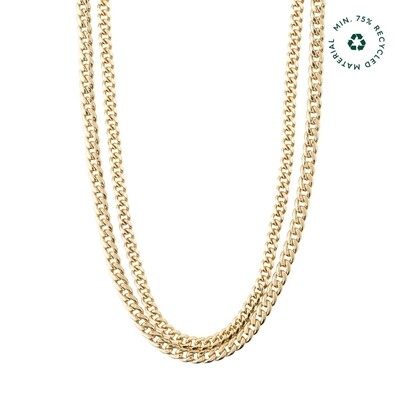 Pilgrim Gold Blossom Recycled 2-in-1 Curb Chain Necklace