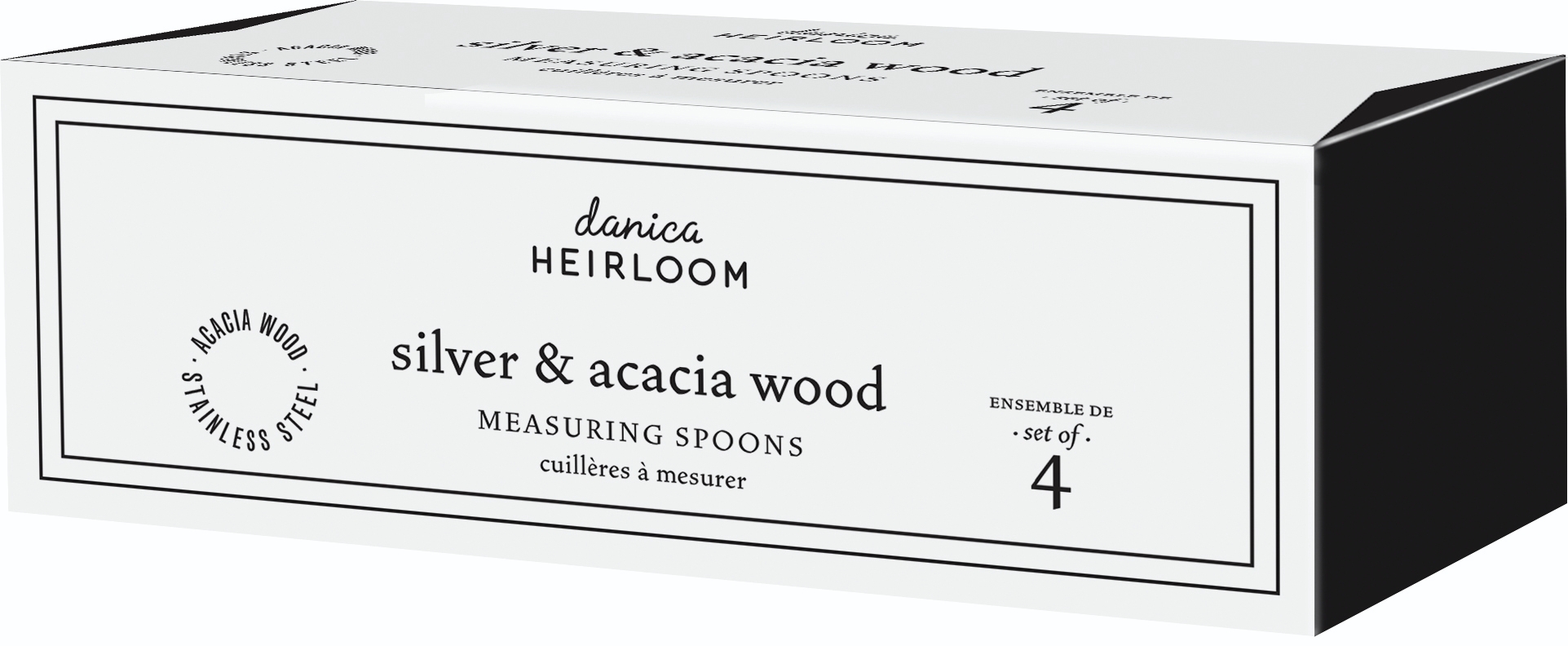 Danica Heirloom Hammered Silver Steel Measuring Spoons Set