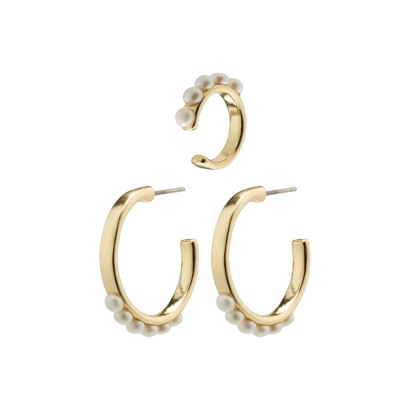 Pilgrim Gold Energetic Hoop Earrings and Cuff