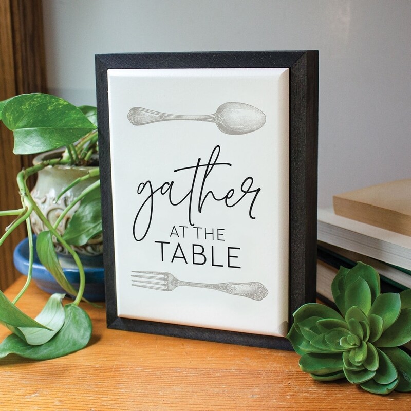 P.G. Dunn Framed Sign - Gather At The Table