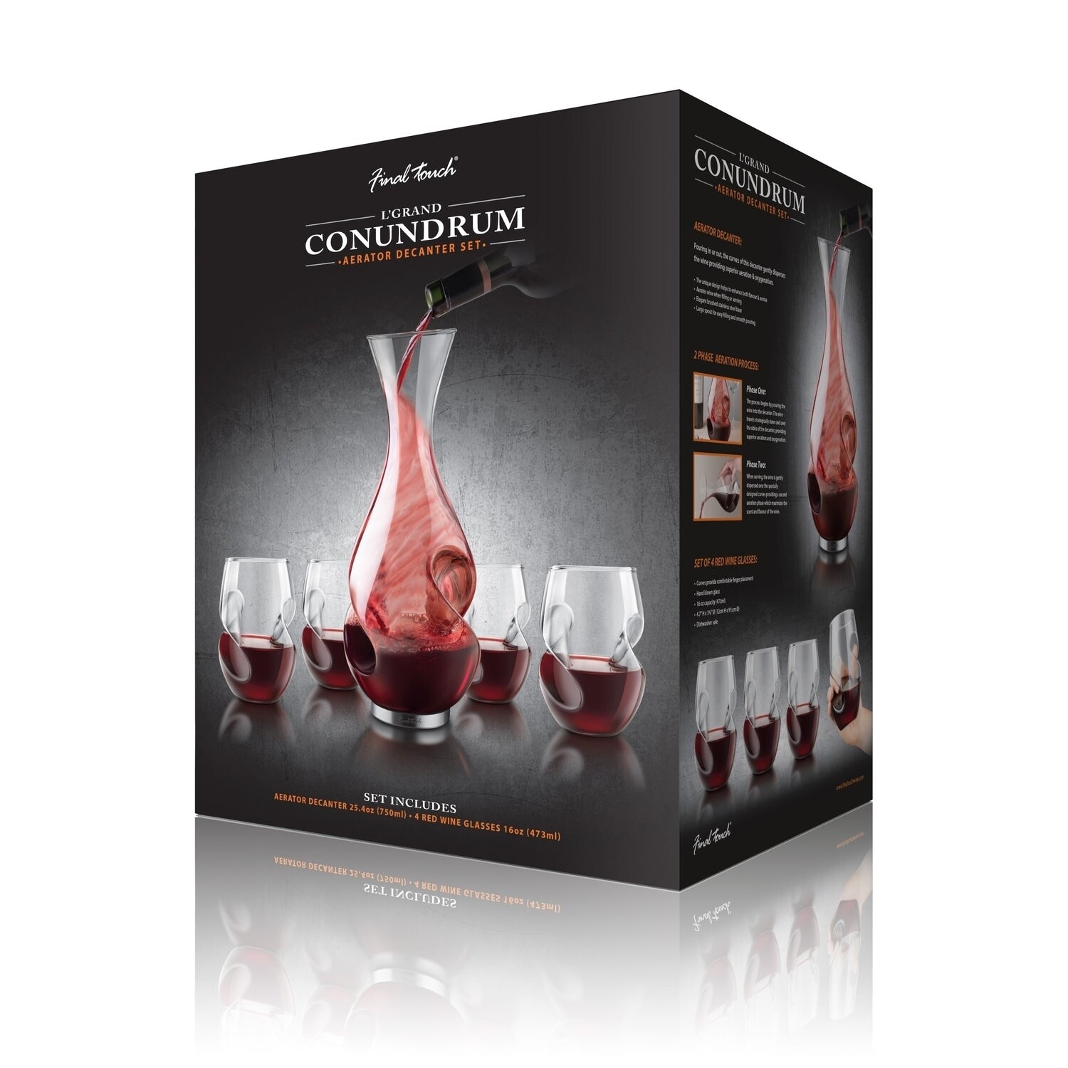 Final Touch | L'Grand Conundrum Aerator Decanter Red Wine Set