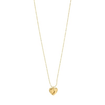 Pilgrim Gold Sophia Hammered Heart Necklace