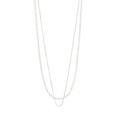 Pilgrim Silver Mille Crystal 2-in-1 Necklace