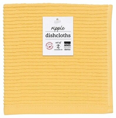 Now Designs Ripple Dishcloths (Set of 2) | Lemon