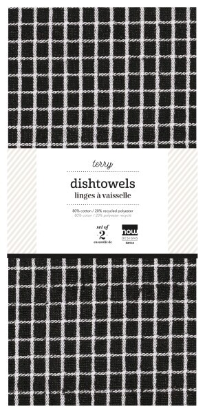 Now Designs Terry Dishtowels (Set of 2) - Black