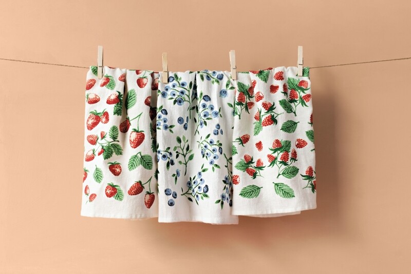 Now Designs Baker's Floursack Dishtowels (Set of 3) - Berry Patch