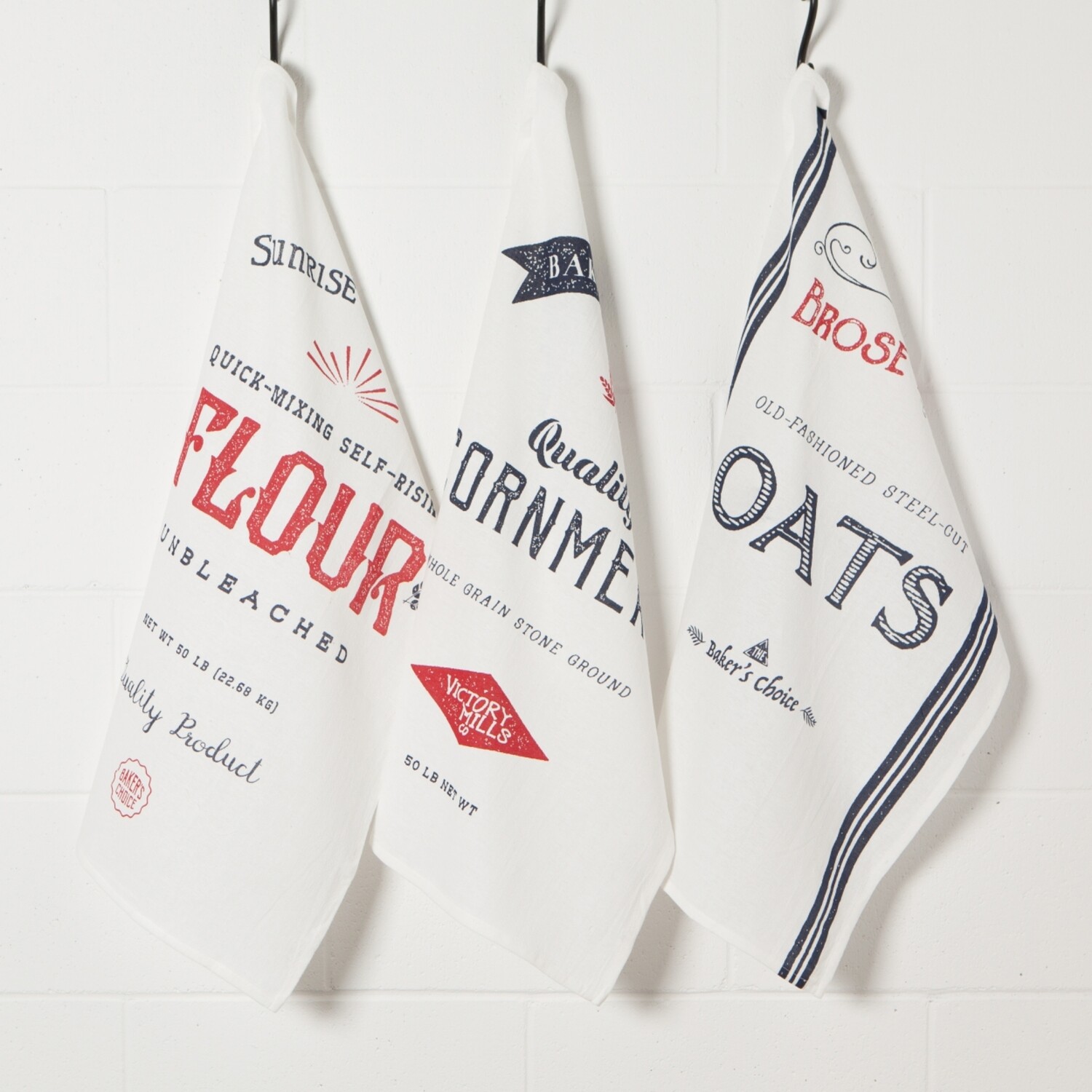 Now Designs Baker's Floursack Dishtowels (Set of 3) - Dry Goods