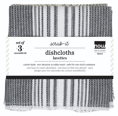 Now Designs Scrub-It Dishcloths (Set of 3) | Black