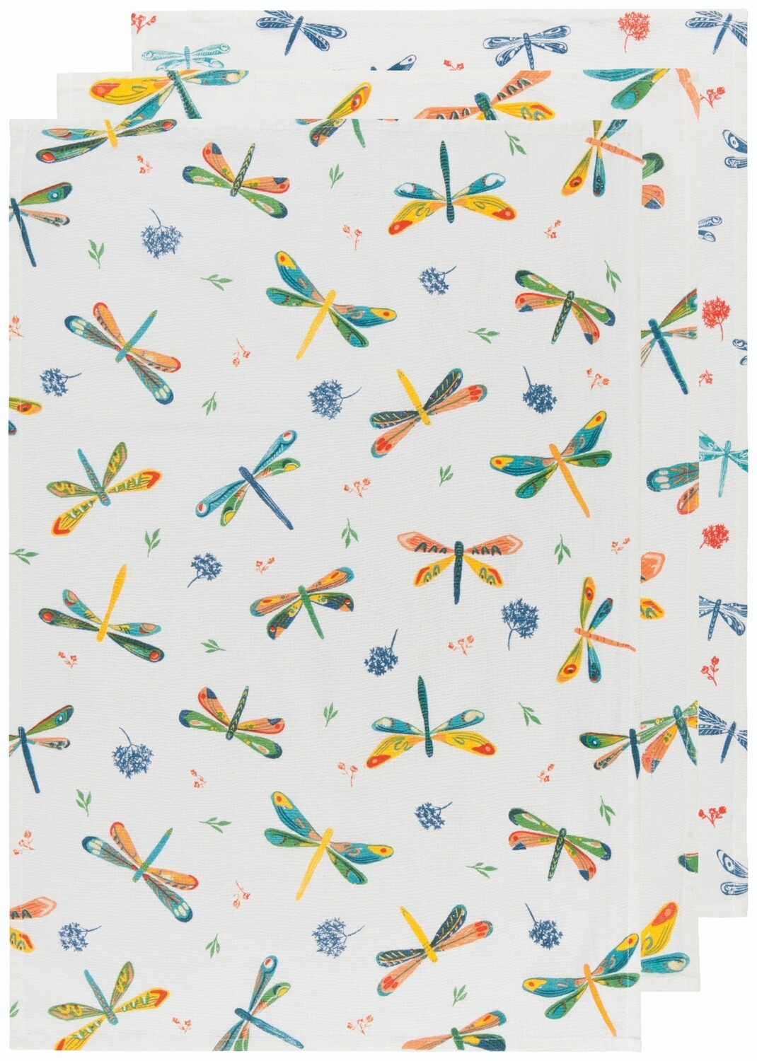 Now Designs Baker&#39;s Floursack Dishtowels (Set of 3) - Dragonfly