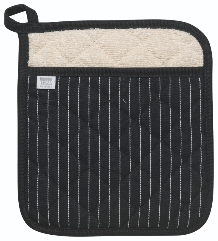Now Designs Superior Pot Holder | Black Pinstripe