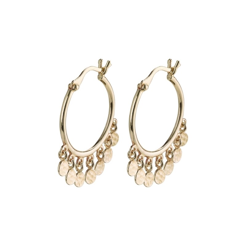 Pilgrim Gold Panna Coin Hoop Earrings