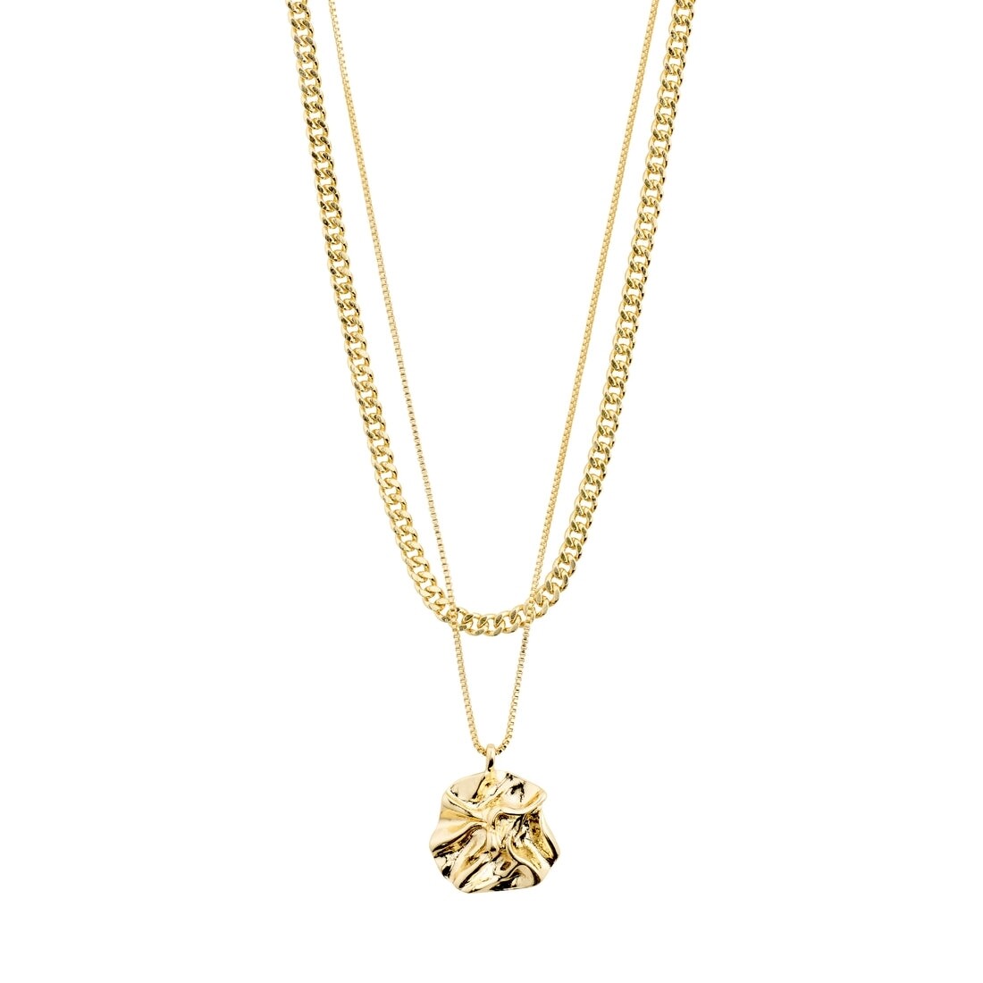 Pilgrim Gold Willpower Curb Chain and Coin 2-in-1 Necklace