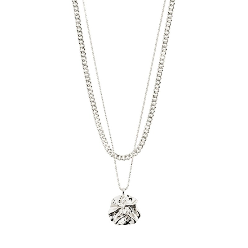 Pilgrim Silver Willpower Curb Chain and Coin 2-in-1 Necklace