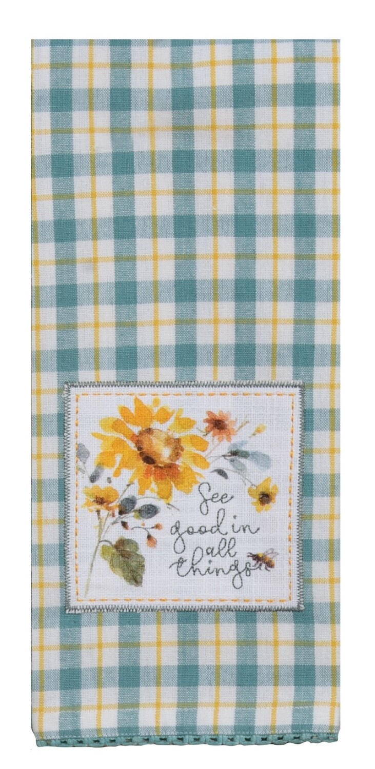 Kay Dee Designs Applique Tea Towel | Sunflowers Forever - See Good In All Things