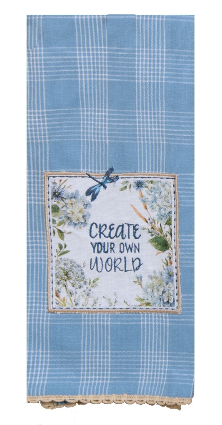 Kay Dee Designs Applique Tea Towel | Bohemian Blue - Create Your Own World