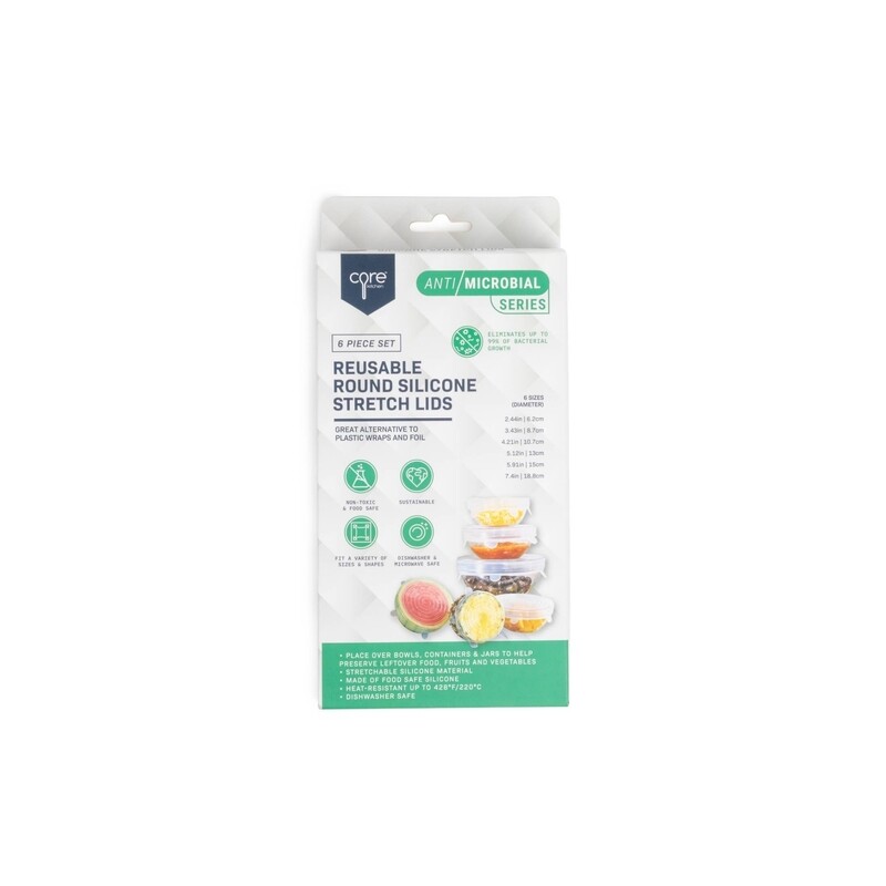 Core Kitchen | Reusable Round Silicone Stretch Lids (Set of 6)