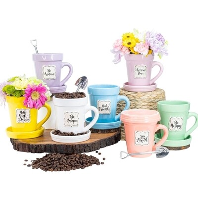 Oak Patch Gifts| Flower Pot Mug (Multiple Colors)