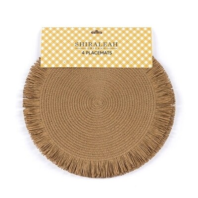 Shiraleah | Fringed Placemats - Toast (Set of 4)