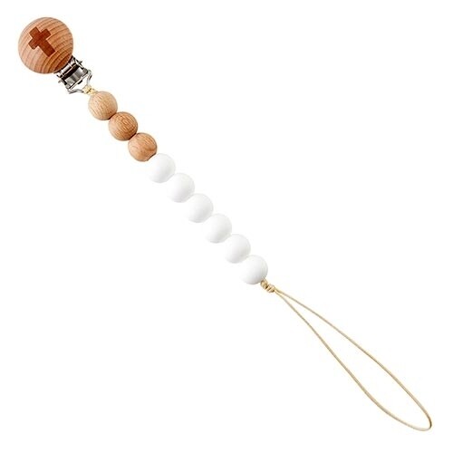 Stephan Baby | Silicone Pacifier Clip - Cross