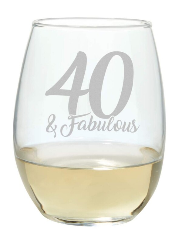Carson Stemless Wine Glass - 40 &amp; Fabulous