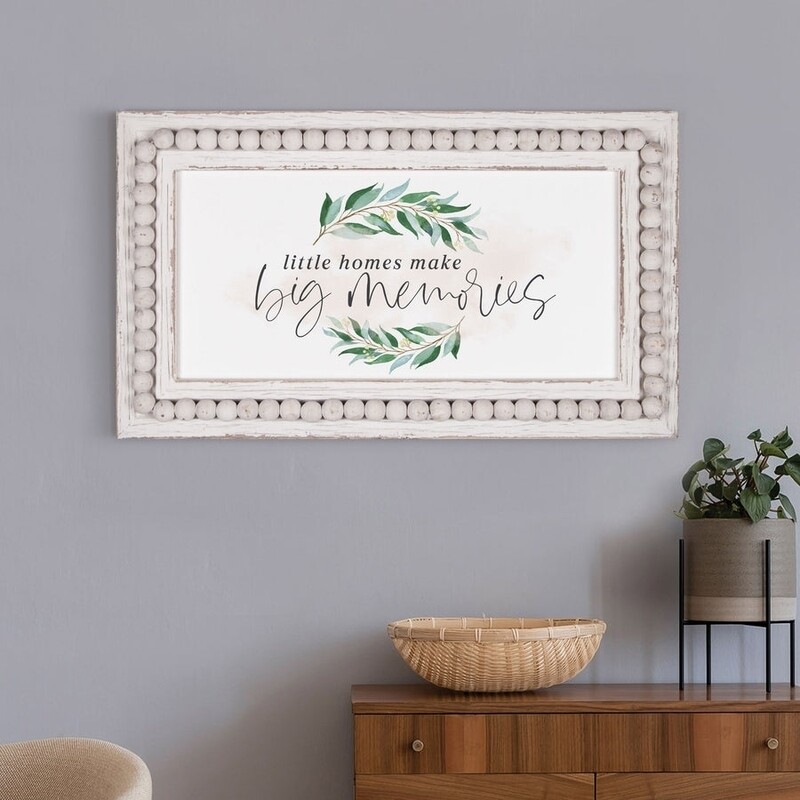 P.G. Dunn Beaded Framed Art - Little Homes Make Big Memories