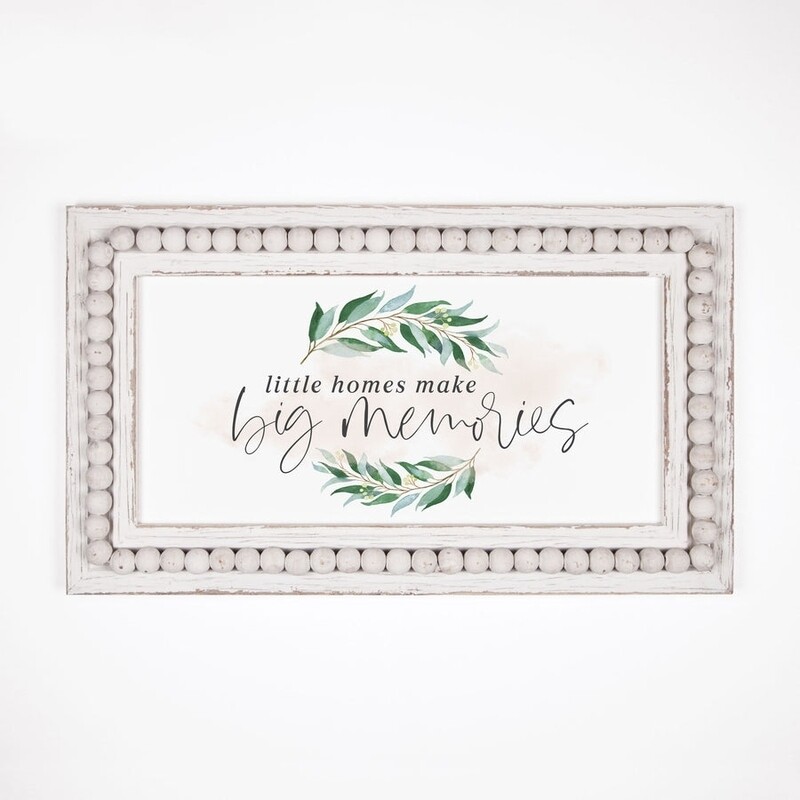 P.G. Dunn Beaded Framed Art - Little Homes Make Big Memories