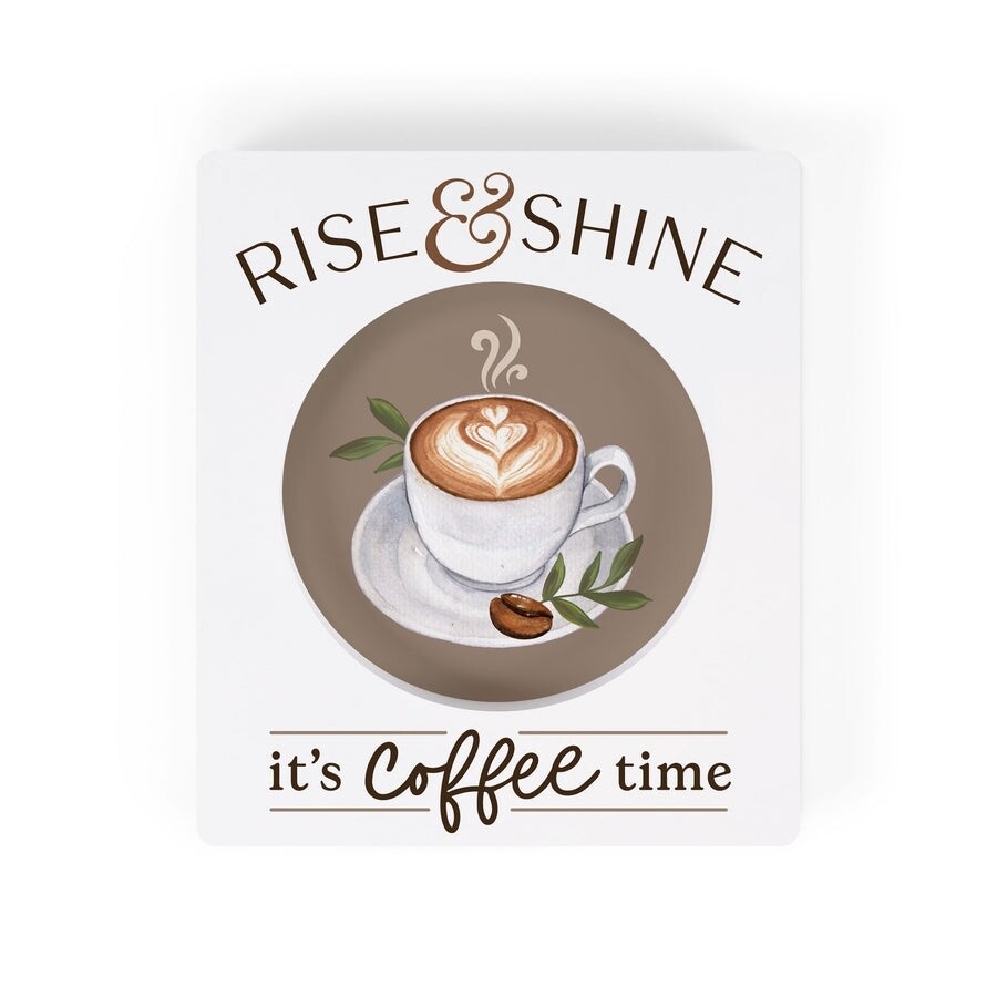 P.G. Dunn Ornate Carved Sign - Rise &amp; Shine; It&#39;s Coffee Time
