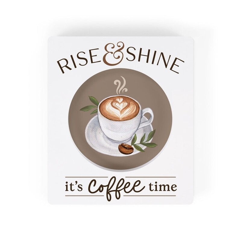 P.G. Dunn Ornate Carved Sign - Rise &amp; Shine; It&#39;s Coffee Time