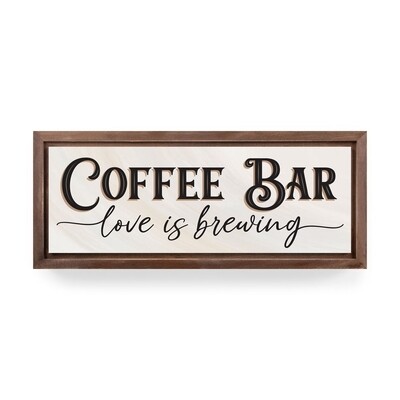 P.G. Dunn Framed Sign - Coffee Bar; Love Is Brewing
