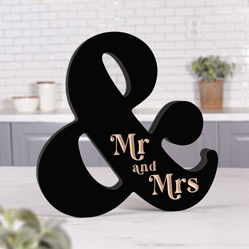 P.G. Dunn Shape Decor Sign - Mr &amp; Mrs