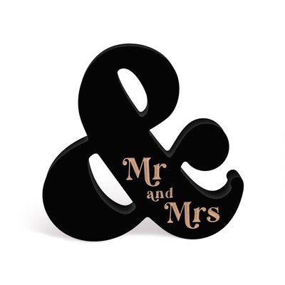 P.G. Dunn Shape Decor Sign - Mr & Mrs