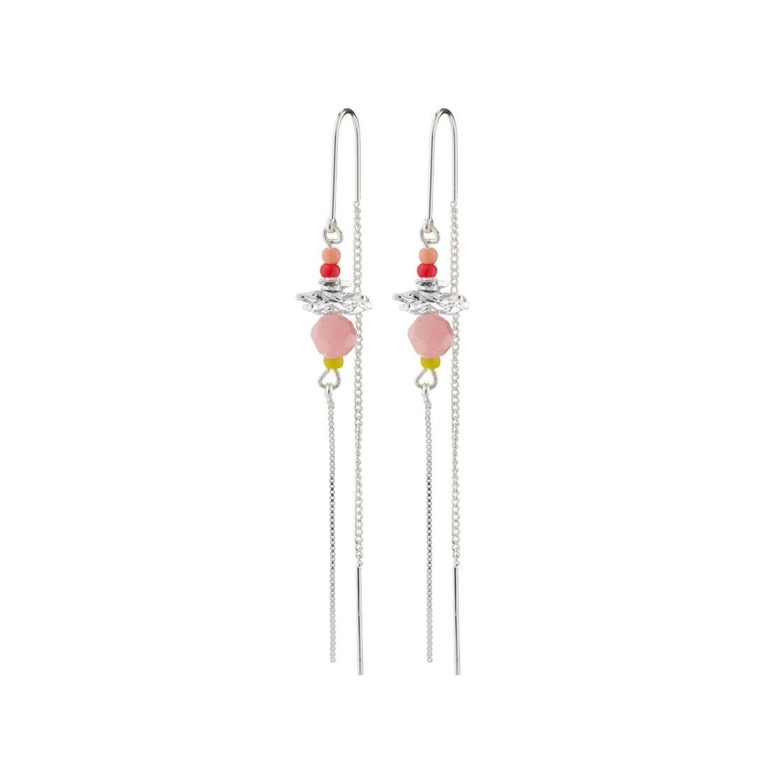 Pilgrim Silver Pause Multicolored Chain Earrings