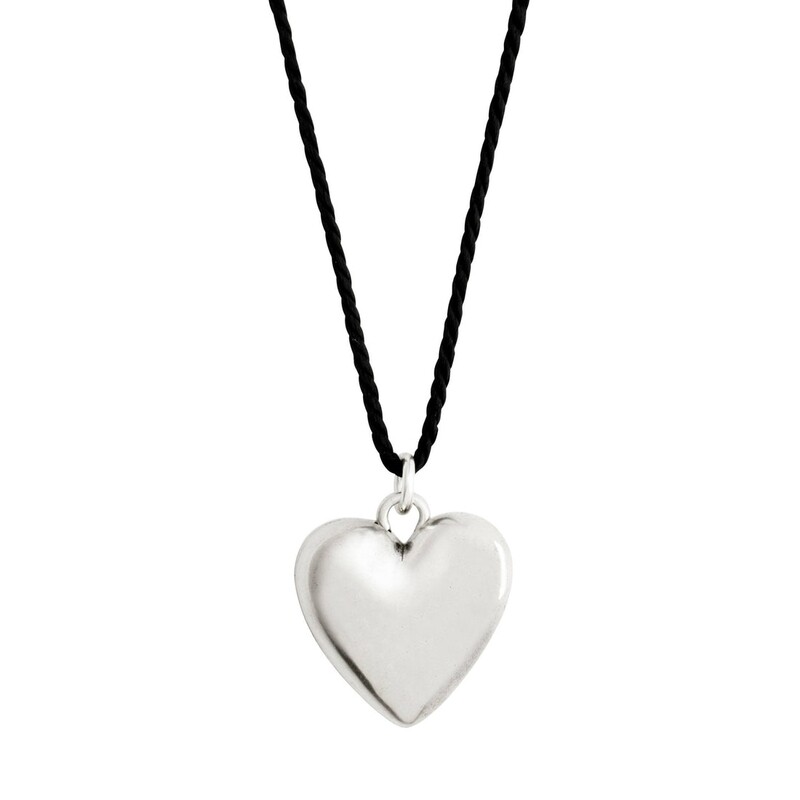 Pilgrim Silver Reflect Recycled Heart Pendant Necklace
