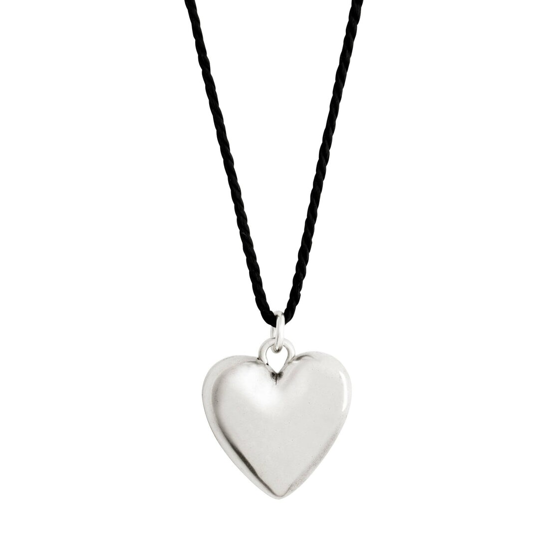 Pilgrim Silver Reflect Recycled Heart Pendant Necklace