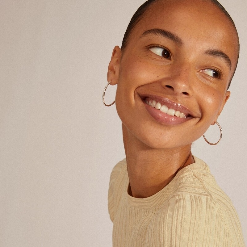 Pilgrim Silver Eddy Organic Shaped Maxi Hoop Earrings