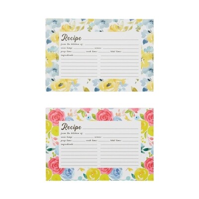 Recipe Cards 60ct - Floral