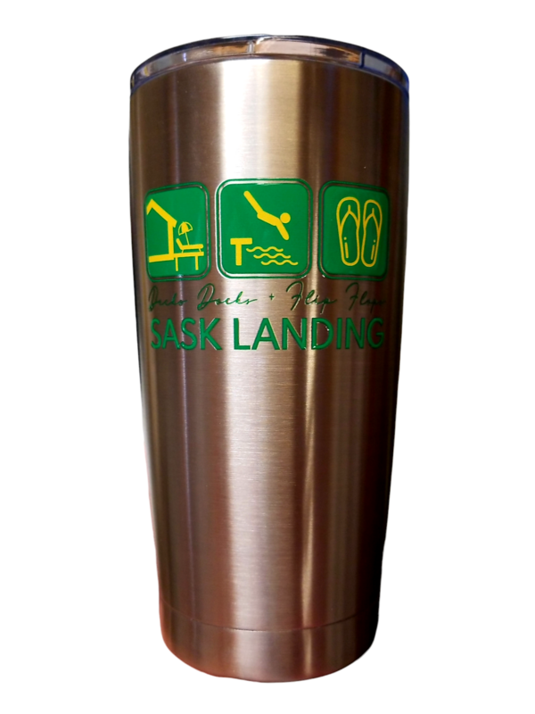 Carson 20oz Stainless Steel Tumbler - Sask Landing - Decks, Docks + Flip Flops